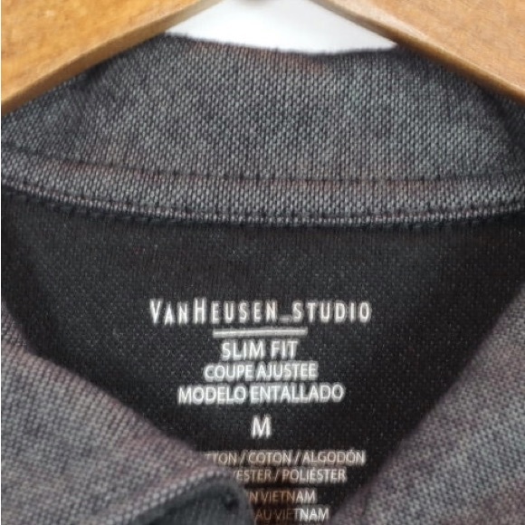 Van Heusen Studio Dress Shirt Short Sleeve Slim Fit - Picture 2 of 6